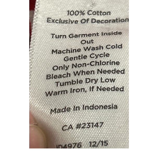 Talbots Top Womens Small Petite Red Bandana Print Tassel Neck 3/4 Sleeve Blouse - Picture 7 of 10